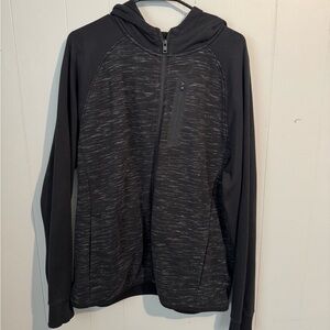 Men's Black and Gray Hooded Sweater